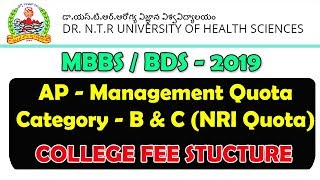 AP NTRUHS Private Medical Colleges MBBS BDS Fee Structure For BCategory and NRI Quota [upl. by Elkcim]