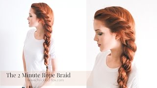 THE 2 MINUTE ROPE BRAID HAIRSTYLE HAIRSTYLE  THE FRECKLED FOX [upl. by Ihcekn]