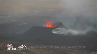 Iceland Volcano Activity Quietened Cone Quickly Rebuilt 9424 [upl. by Ferdinande]