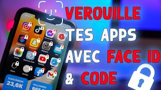 IOS 154  NOUVEAU BLOQUE TES APPLICATIONS AVEC FACE ID ET CODE methode tres facile [upl. by Semyaj]