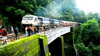 Kings of Braganza ghat EMD twins doing sanding at gradient  Indian railways [upl. by Ytoc37]