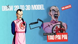 From Sketch To Sculpt Transforming 2d To 3d Models  Creating dbz Tao Pai Pai in zbrush Eps01 [upl. by Molini]