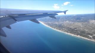 Iberia Airbus A319 despegando de Barcelona  vuelo sobre Garraf y Costa Daurada [upl. by Lasyrc]