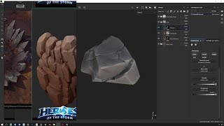 How I texture a Stylized Rock in Substance Painter Timelapse [upl. by Auberta]