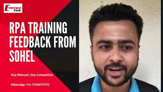 RPA Training feedback from Sohel  EmergenTeck Kausal Vikash [upl. by Norford]