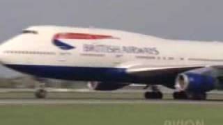 British Airways Boeing 747400 Crosswind landing at EGLL [upl. by Horlacher9]