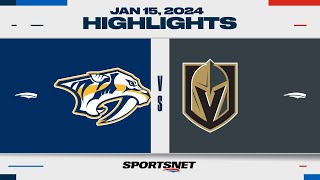 NHL Highlights  Golden Knights vs Predators  January 15 2024 [upl. by Thilda]