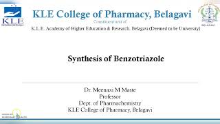 Benzotriazole Synthesis Dr Meenaxi Maste [upl. by Sil]