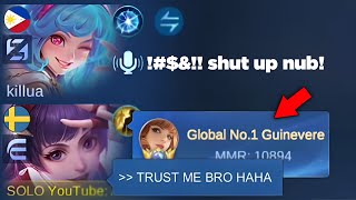 NEVER UNDERESTIMATE GLOBAL GUINEVERE TOO EARLY Trashtalk gone wrong💀  MLBB [upl. by Rich297]