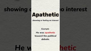 Apathetic  meaning  example  pronounce howtopronounce english shorts wordsofwisdomstories [upl. by Dalenna]