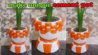 88  how to make cement pot at  gamla kaise banaye  DKcrafting775 [upl. by Nylcoj159]