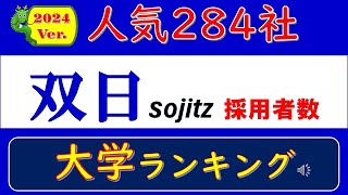 2024Ver人気284社、双日・採用者数、大学ランキング [upl. by Yrogreg]