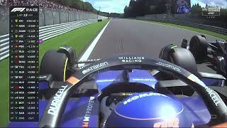 Alex Albon onboard overtake on Yuki Tsunoda Belgian GP 2024 [upl. by Kinom]