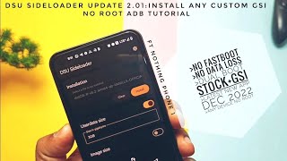 Install any custom gsi DSU sideloader app New update dec 2022 no root no fastboot tutorial [upl. by Amles]