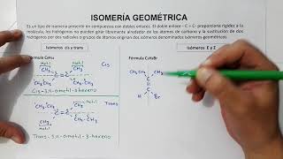 Isomería geométrica cis trans y EZ [upl. by Marylin]