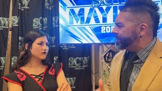 Selene the Assassin interviews with Gary Lamm before her impressive victory at SCW Mayday 2024 [upl. by Ik]