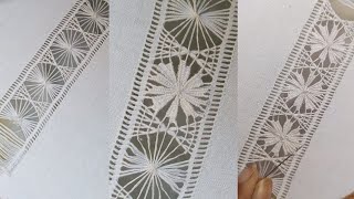 How To Do Embroidery Leaves Hardanger Embroidery For Beginners Tarkashi Jants Neck Kurta [upl. by Selia]