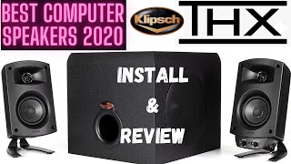 Klipsch Promedia 21 computer speakers THX certified Unboxing set up and sound test [upl. by Gavan]