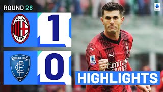 MILANEMPOLI 10  HIGHLIGHTS  Pulisic secures all three points for Milan  Serie A 202324 [upl. by Gabriel245]