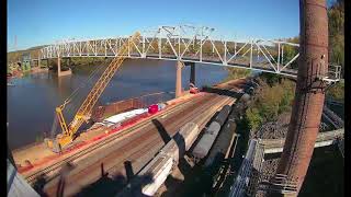 Red Wing Bridge Project Cofferdam Construction [upl. by Poler]