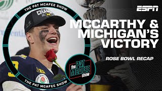 JJs a DAWG  McCarthy amp Michigan take down Alabama in the Rose Bowl 🏈  The Pat McAfee Show [upl. by Esoj539]