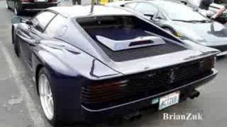 Koenig Bodied Ferrari Testarossa Twin Turbo Start and Accelerate [upl. by Ardnaxela]