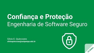 Aula 3 Engenharia de Software Seguro  Confiança e Proteção [upl. by Nomolas]