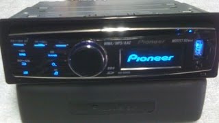 Pioneer DEH8350SD  Leitor usb cartão sd  Grafico Golfinho  6 saidas Rca  controle Iphoneipod [upl. by Nevuer129]