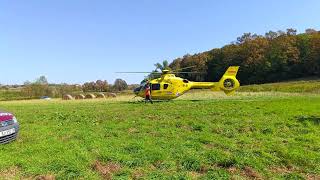 Helikopterska hitna medicinska služba na intervenciji u Grabovnici pored Čazme [upl. by Annawad]