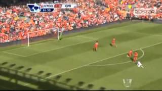 Jamie Carragher INCREDIBLE SHOT ALMOST GOAL vs QPR 19052013 [upl. by Ahsiri]