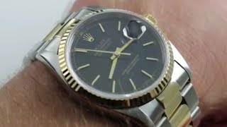 Rolex Oyster Perpetual Datejust 16233 Luxury Watch Review [upl. by Aizan]