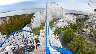 Riding quotHakugeiquot Roller Coaster Multi Angle 4K Onride POV Nagashima Spaland Japan [upl. by Nuhsed]