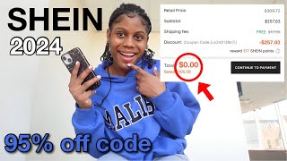 The BEST SHEIN Coupon code 2024  new updated active SHEIN discount code [upl. by Suehtomit]