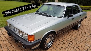 📌 Opala Diplomata 1987 Álcool 6 cilindros Original Placa Preta Impecável [upl. by Ahsotal]