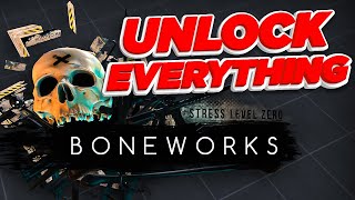 UNLOCK Everything in Boneworks in 2 Minutes  Sandbox Arena Guns [upl. by Odnalra]