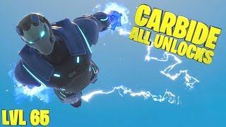 CARBIDE LEVEL 65 FULL ARMOR SHOWCASE  Fortnite Season 4 Battle Pass Skin Unlocked  Fortnite Wins [upl. by Nirret]