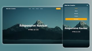 How To Create a Responsive Navbar Using HTML amp CSS  Step By Step Tutorial [upl. by Ydnolem]