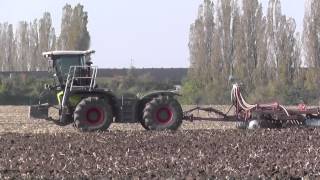 Bodenbearbeitung 2014 mit Claas Xerion Saddle Trac [upl. by Anaejer908]