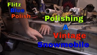 Testing Flitz Blue Metal Polish On A Vintage Snowmobile [upl. by Lemak]