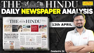 The Hindu Analysis  13 April 2024  The Hindu Analysis for CLAT 2025  Current Affairs Today [upl. by Dasha]