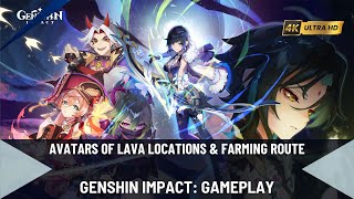 Genshin Impact  Avatars of Lava Locations amp Farming Route [upl. by Perla812]