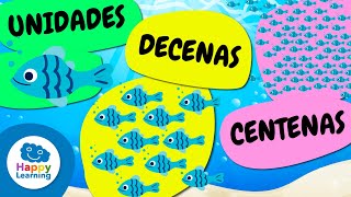 UNIDADES DECENAS Y CENTENAS  Matemáticas para Niños  Happy Learning 🔢🧮 [upl. by Eisserc]