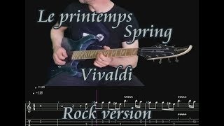 how to play  La primavera le printemps Vivaldi Rock Version with TAB and backing track [upl. by Enyt]