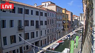 🔴 Venice Italy Live WebCam  The View on Canal from Hotel Pausania [upl. by Vikki]