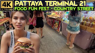 Pattaya Terminal 21 Food Fun Fest Country Street 2024 September Thailand [upl. by Nnylatsyrk]