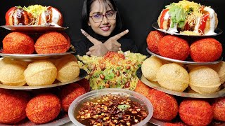 Eating Spicy Pani Puri Dahi Poori  Big Bites Asmr Eating  Mukbang  Golgappe Eating  Panipuri [upl. by Ahsienar]