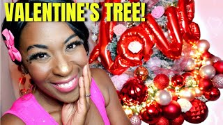 VALENTINES DAY TREE with POUNDLAND ITEMS 💓DECORATE WITH ME💓 valentinestree valentines2024 [upl. by Montague]