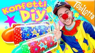 Konfetti DIY Ideen selber machen  Konfettikanone basteln Karneval DIY Basteln mit kindern 208 [upl. by Ayikin]