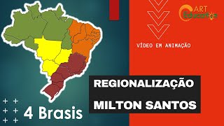 Regionalização 4 brasis  ENEM  GEOGRAFIA  Parte 03  Milton Santos  Geógrafo [upl. by Maryrose]