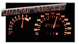 Opel Astra GSI 20 16v acceleration 0100 0200 kmh  before remap [upl. by Lisk493]